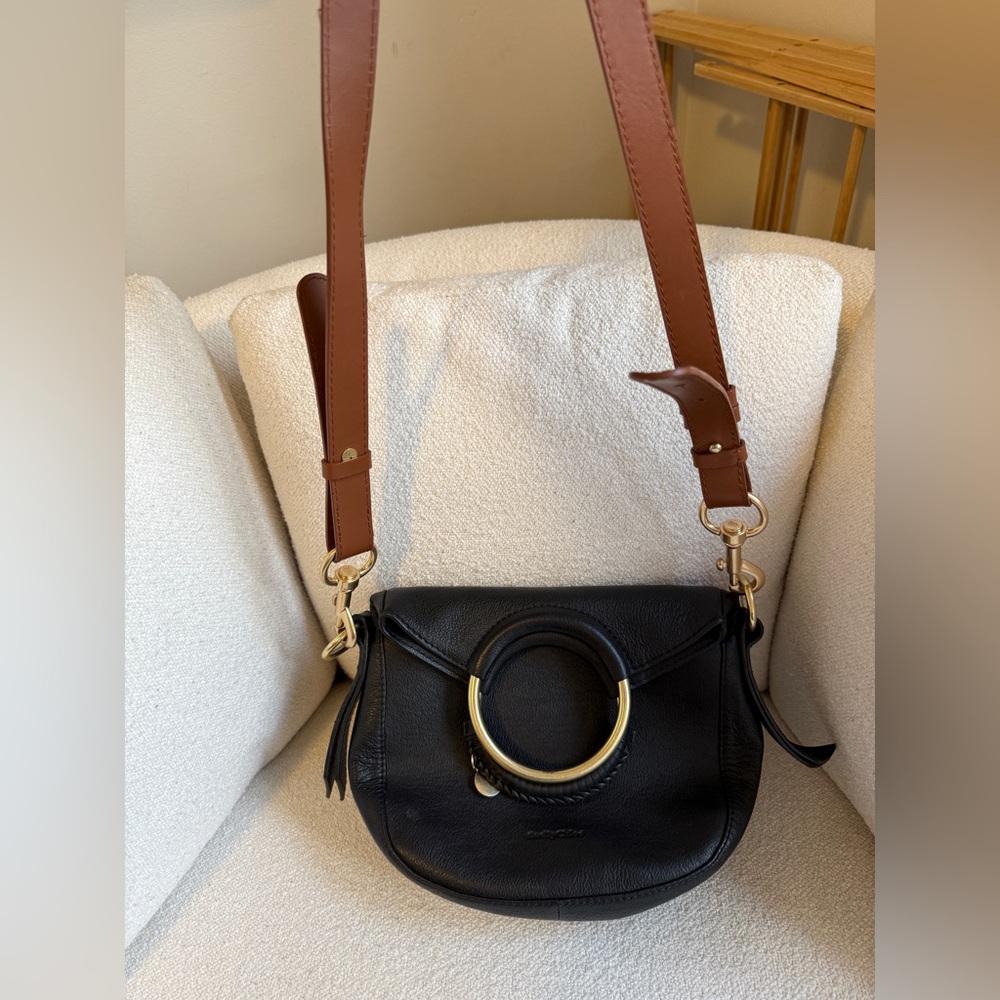 See By Chloe Black and Brown Leather Crossbody Bag